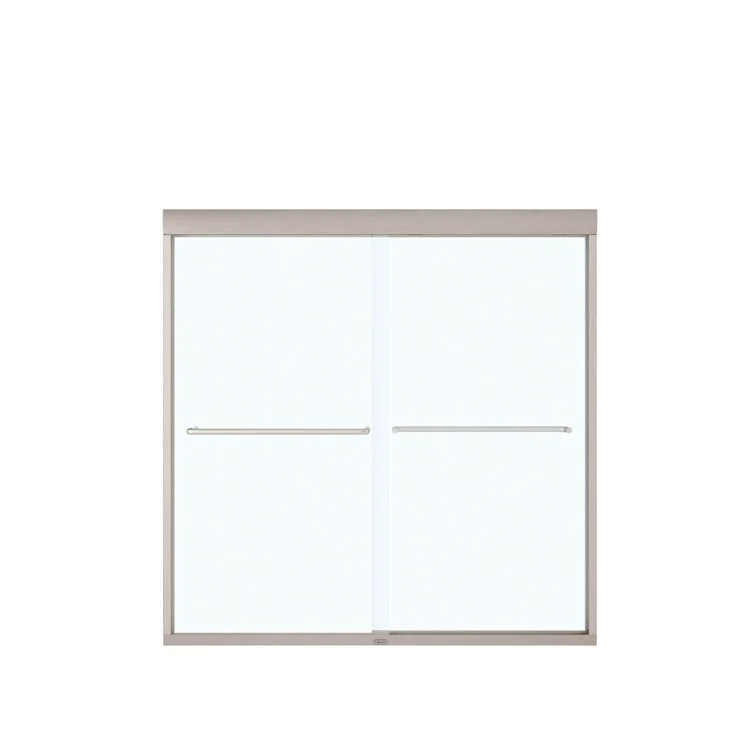 Tub and Shower Door Kameleon SC Sliding 55 x 57 Inch Brushed Nickel Clear 1/4 Inch 21-1/2 to 25 Inch