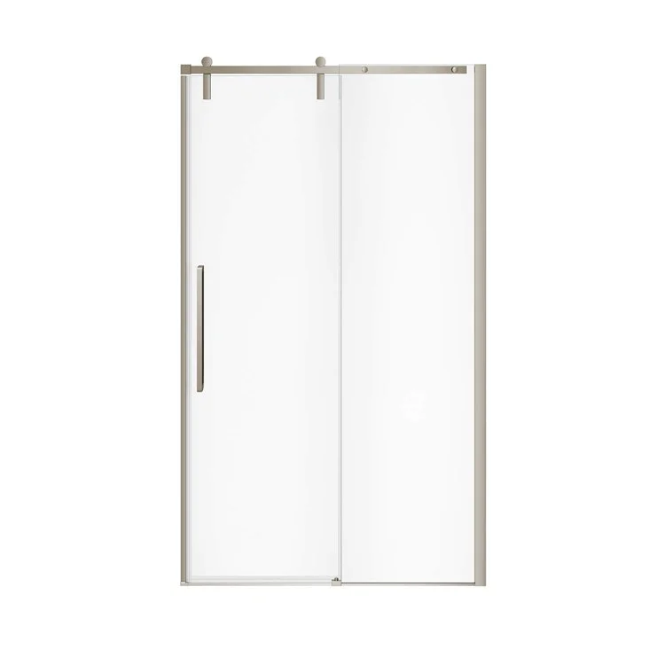 Return Panel Nebula Tempered Glass 46-1/2 x 78-3/4 Inch Brushed Nickel