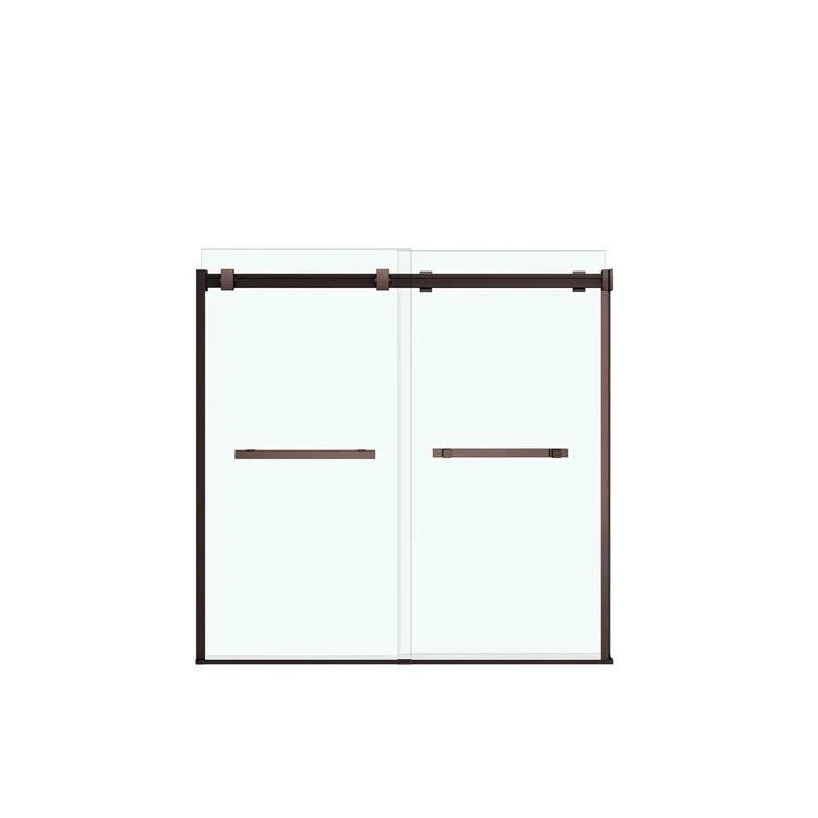 Shower Door Duel Sliding 59L x 55-1/2H Inch Dark Bronze Clear 5/16 Inch 55 to 59x55-1/2 Inch