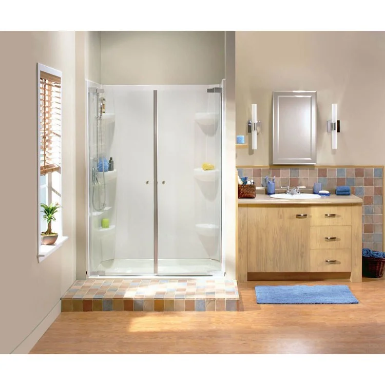 Shower Door Kleara 2-Panel Pivot 39-1/2L x 69H Inch Chrome Clear 1/4 Inch 36-1/2 to 39-1/2x69 Inch