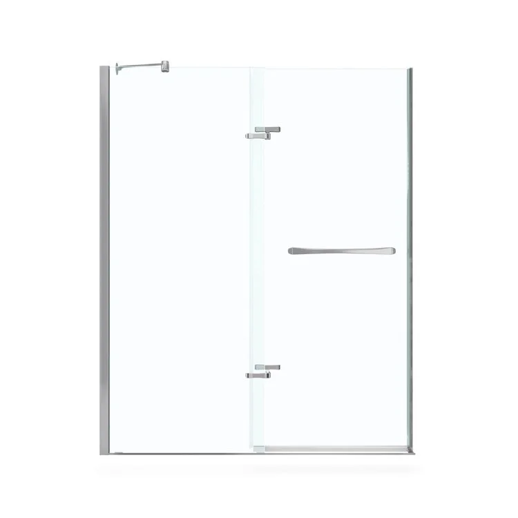 Shower Door Reveal 71 Pivot 59Lx70-1/2H Inch Chrome Clear 5/16 Inch 56 to 59x70-1/2 Inch