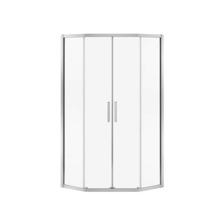 Shower Door Radia Neo-Angle Sliding 36 x 71-1/2 Inch Chrome 1/4 Inch 33 to 36 x 71-1/2 Inch