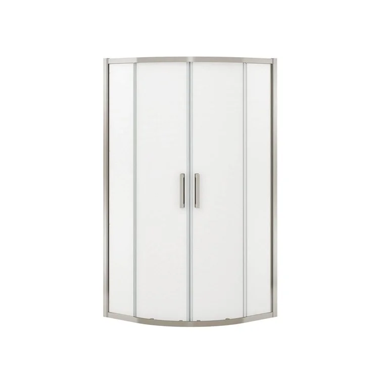 Shower Door Radia Neo-Round Sliding 36L x 71-5/8H Inch Brushed Nickel Mistelite 1/4 Inch 33 to 36x71-1/2 Inch