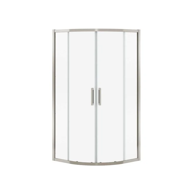 Shower Door Radia Neo-Round Sliding 40L x 71-1/2H Inch Brushed Nickel Clear 1/4 Inch 37 to 40x71-1/2 Inch