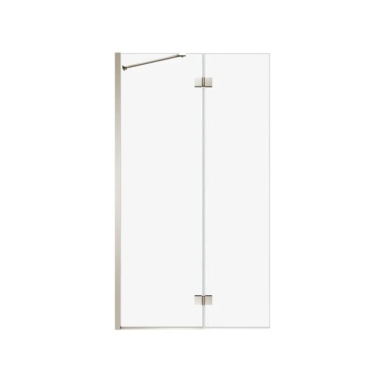 Shower Door Edge Duo 42L x 75H Inch Brushed Nickel Clear 5/16 Inch 41 to 42x75 Inch