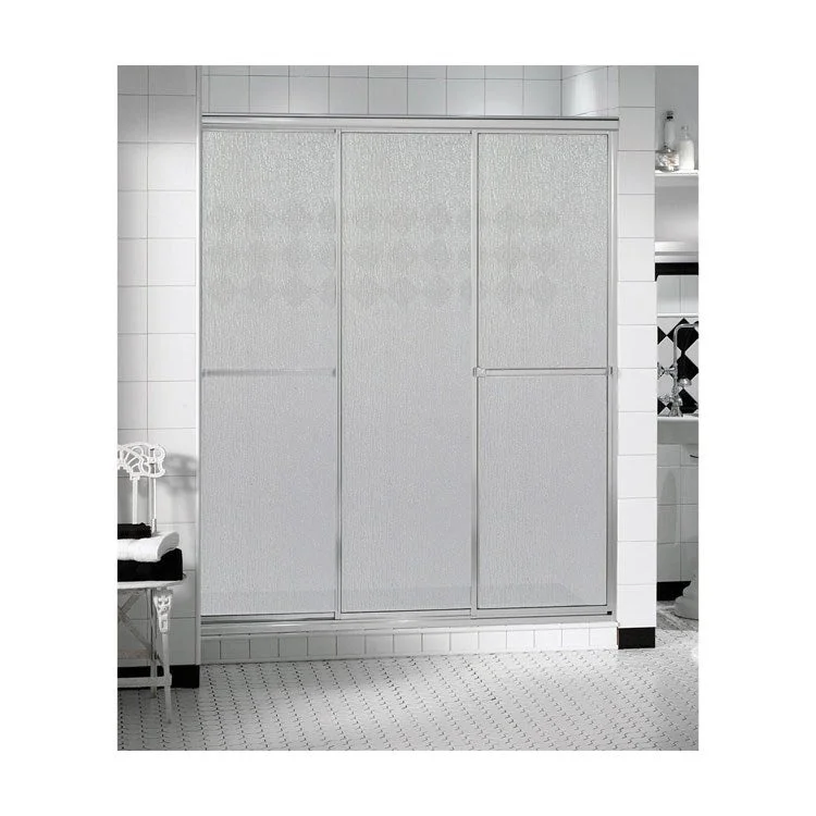 Shower Door Framed Triple Plus 44-1/2L x 66H Inch Chrome Raindrop 42-1/2 to 44-1/2x66 Inch