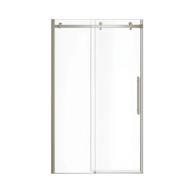 Shower Door Vela Sliding 47L x 78-3/4H Inch Brushed Nickel Clear 5/16 Inch 44-1/2 to 47x78-3/4 Inch