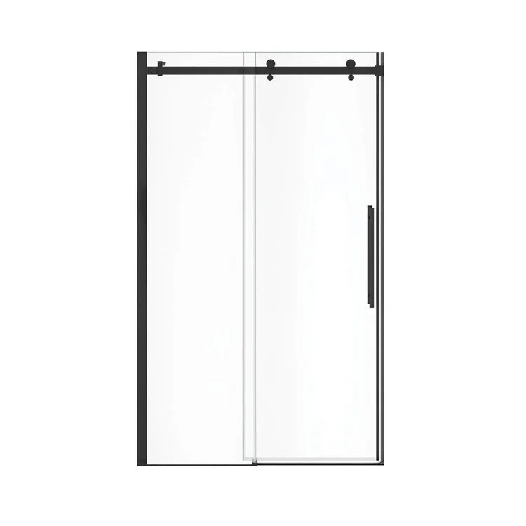 Shower Door Vela Sliding 47L x 78-3/4H Inch Matte Black Clear 5/16 Inch 44-1/2 to 47x78-3/4 Inch