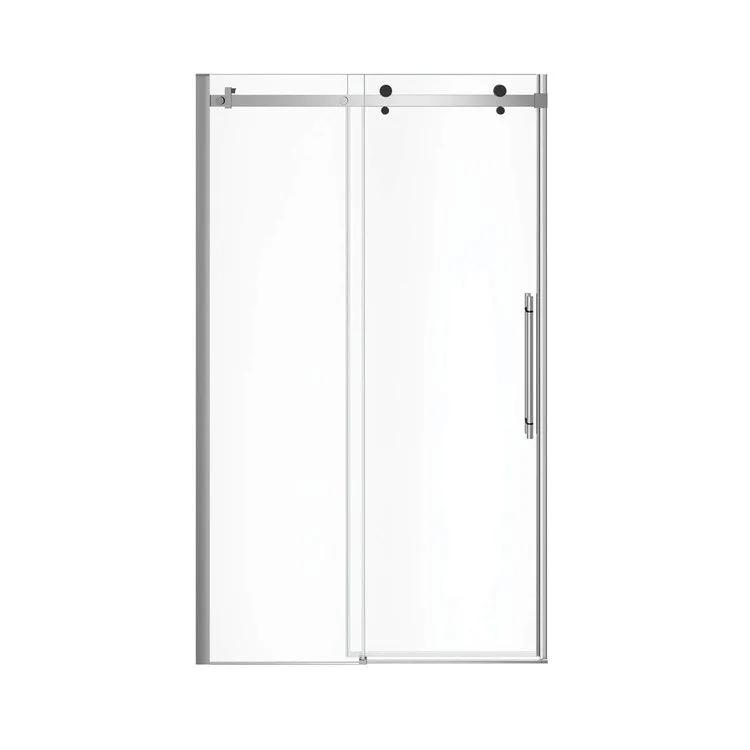 Shower Door Vela Sliding 47L x 78-3/4H Inch Chrome/Matte Black Clear 5/16 Inch 44-1/2 to 47x78-3/4 Inch