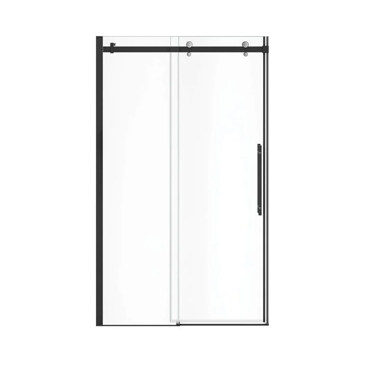 Shower Door Vela Sliding 47L x 78-3/4H Inch Matte Black/Chrome Clear 5/16 Inch 44-1/2 to 47x78-3/4 Inch