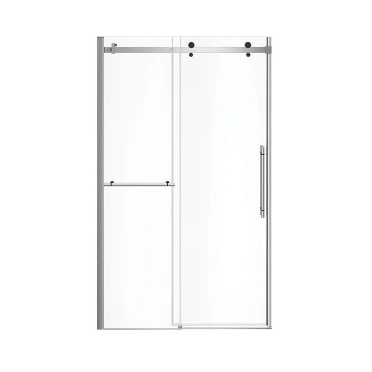 Shower Door Vela Sliding with Towel Bar 47L x 78-3/4H Inch Chrome/Matte Black Clear 5/16 Inch 44-1/2 to 47x78-3/4 Inch