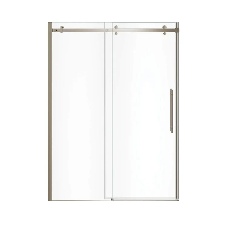 Shower Door Vela Sliding 59L x 78-3/4H Inch Brushed Nickel Clear 5/16 Inch 56-1/2 to 59x78-3/4 Inch