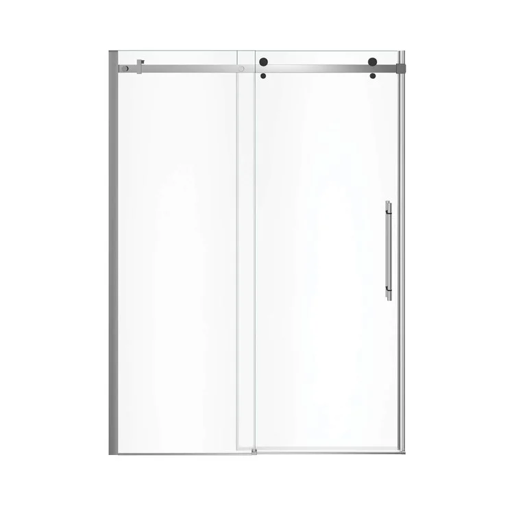 Shower Door Vela Sliding 59L x 78-3/4H Inch Chrome/Matte Black Clear 5/16 Inch 56-1/2 to 59x78-3/4 Inch