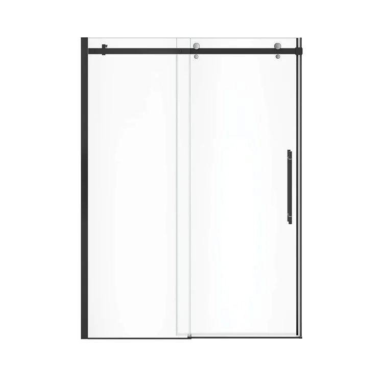 Shower Door Vela Sliding 59L x 78-3/4H Inch Matte Black/Chrome Clear 5/16 Inch 56-1/2 to 59x78-3/4 Inch