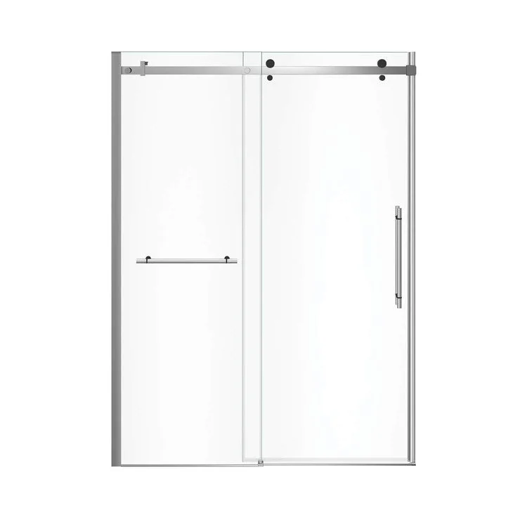 Shower Door Vela Sliding with Towel Bar 59L x 78-3/4H Inch Chrome/Matte Black Clear 5/16 Inch 56-1/2 to 59x78-3/4 Inch