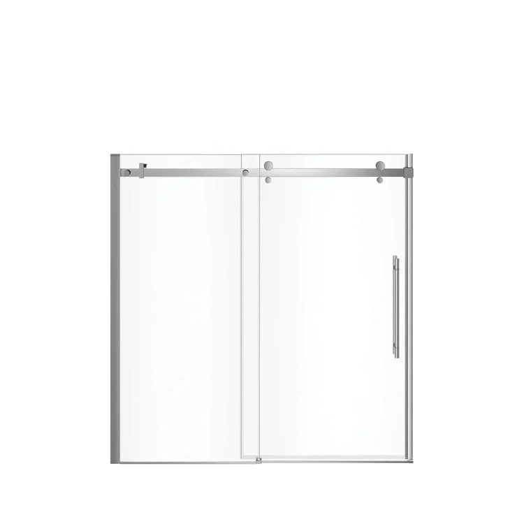 Tub and Shower Door Vela Sliding 59 x 59 Inch Chrome Clear 5/16 Inch