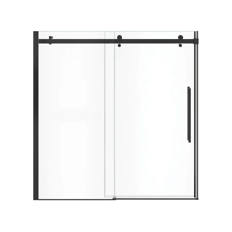 Tub and Shower Door Vela Sliding 59 x 59 Inch Matte Black Clear 5/16 Inch