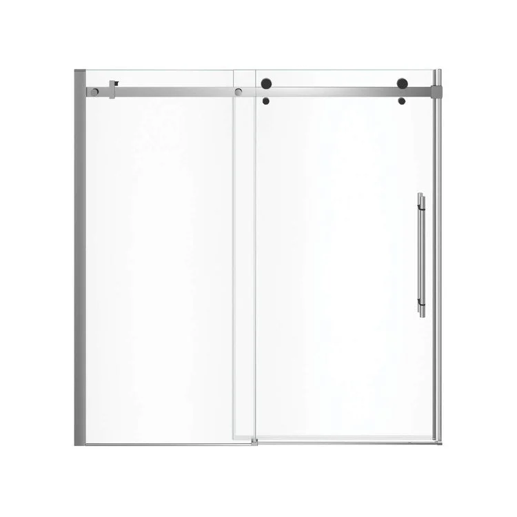 Tub and Shower Door Vela Sliding 59 x 59 Inch Chrome/Matte Black Clear 5/16 Inch 22-1/2 to 24-1/2 Inch