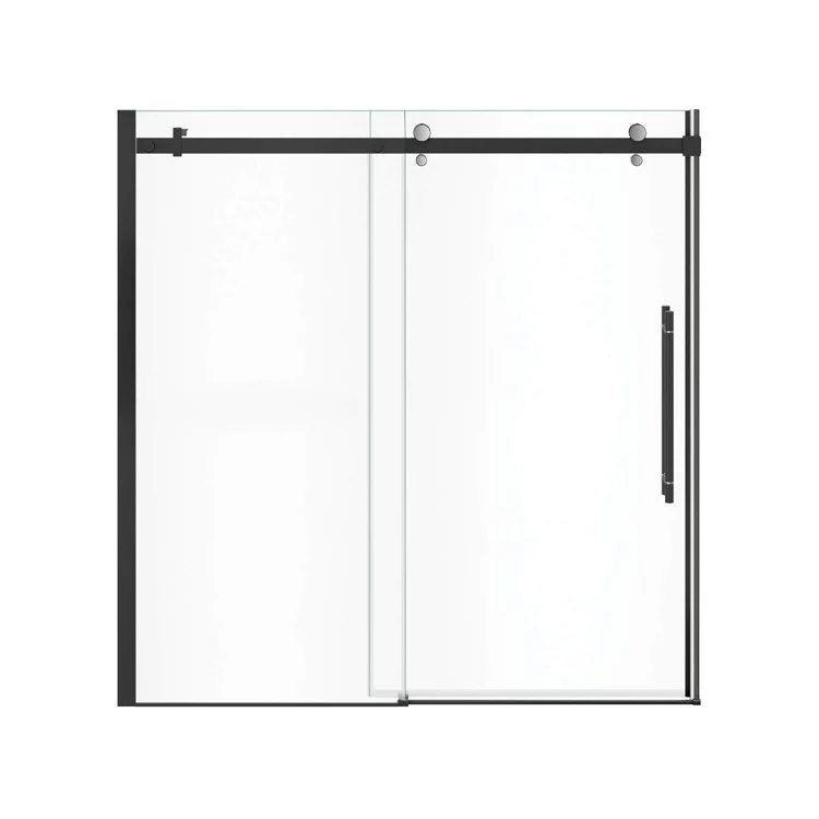 Tub and Shower Door Vela Sliding 59 x 59 Inch Matte Black/Chrome Clear 5/16 Inch 22-1/2 to 24-1/2 Inch