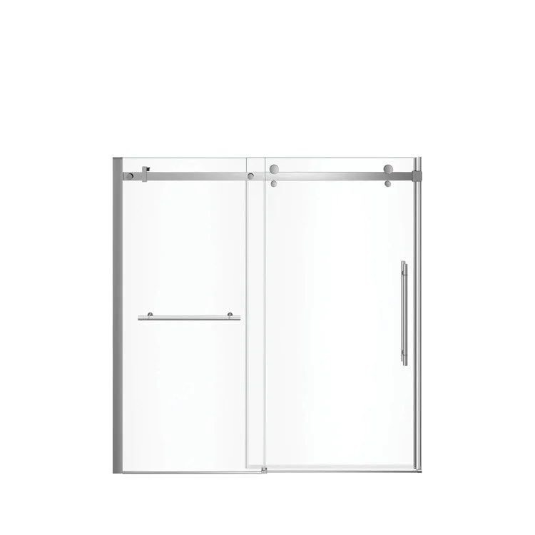 Tub and Shower Door Vela Sliding 59 x 59 Inch Chrome Clear 5/16 Inch 22-1/2 to 24-1/2 Inch