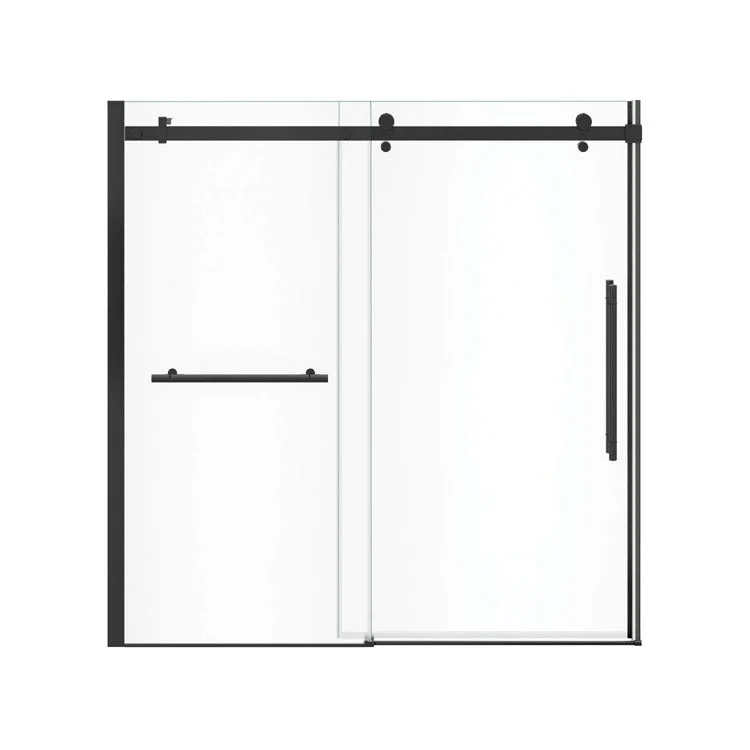 Tub and Shower Door Vela Sliding 59 x 59 Inch Matte Black Clear 5/16 Inch 22-1/2 to 24-1/2 Inch