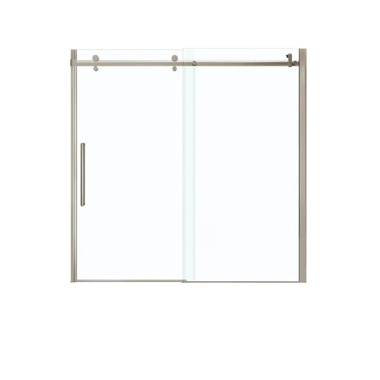 Shower Door Halo Sliding 59L x 59H Inch Brushed Nickel Clear 5/16 Inch 56-1/2 to 59x59 Inch