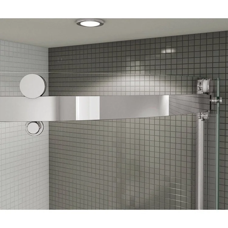 Shower Door Halo Round Sliding 36 x 75-5/8 Inch Chrome Clear 5/16 Inch 36x75-5/8 Inch