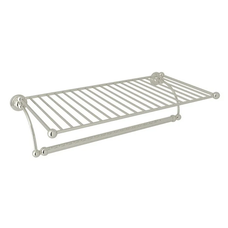 Towel Shelf Edwardian Wall Mount Hotel Style Polished Nickel 20 Inch Brass