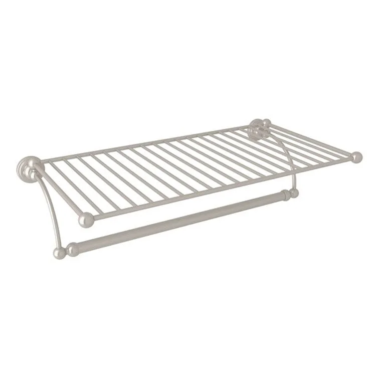 Towel Shelf Edwardian Wall Mount Hotel Style Satin Nickel 20 Inch Brass